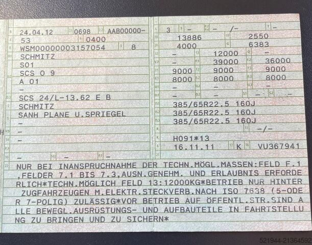 Open semitrailer with tarp Schmitz Cargobull SCS 24/L-13.62  Curtainsider Edscha