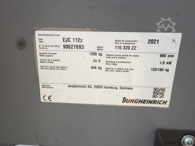 Palettenstapler Jungheinrich EJC 112z cold store/ Lion 2021y/ 653h/ initial