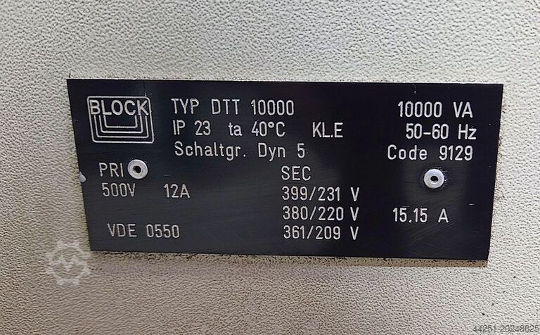 Transformator 10000 VA Trafo 500 V Block DTT 10000