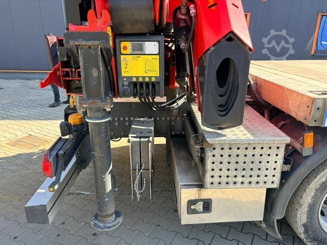 Flatbed truck SCANIA R500 6x4 Pritsche mit Kran Palfinger PK53002 SH