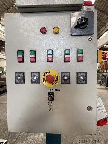 2-band vertical side sander for straight or shaped parts Omef 