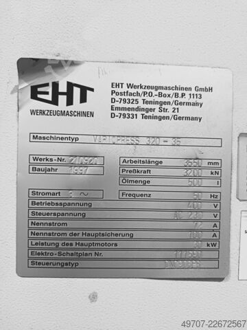 Hydraulische Abkantpresse 320t 3550mm EHT VARIOPRESS 320-35
