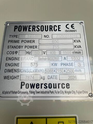 Generator set Baudouin 6M33G715/5 - 715 kVA Generator - DPX-19880