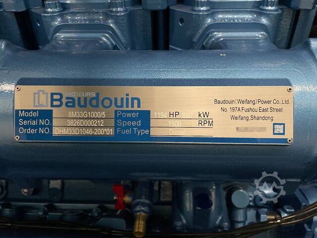 Generator set Baudouin 8M33G1000/5 - 1000 kVA Generator - DPX-19882