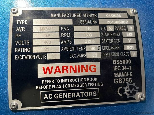 Generator set Baudouin 8M33G1000/5 - 1000 kVA Generator - DPX-19882