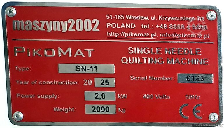 PikoMat Quilting Machine - Single-Needle PIKOMAT SN-11