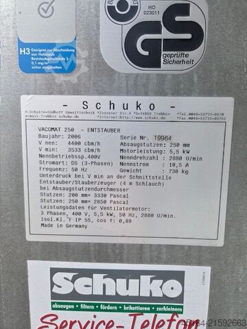 Absauganlage Schuko Vacomat 250