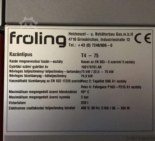 Heizungsanlage Fröling T4 -75 kW