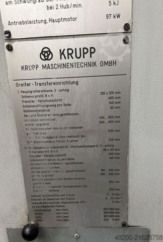 Transfer press Krupp PST-0-II 120-500/1+6/450/500 NC