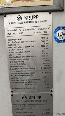 Transfer press Krupp PST-0-II 120-500/1+6/450/500 NC