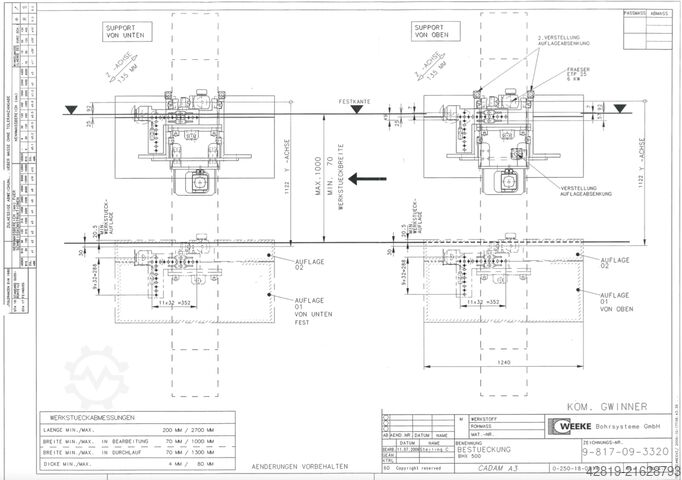 Bearbeitungszentrum mit Durchlauf Weeke BHX 500