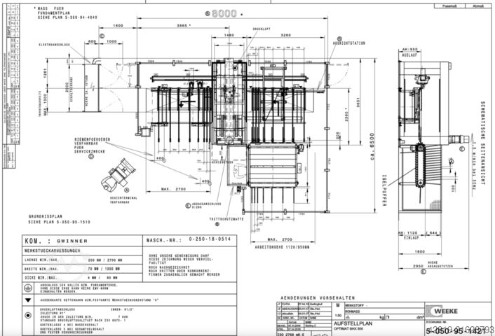 Bearbeitungszentrum mit Durchlauf Weeke BHX 500