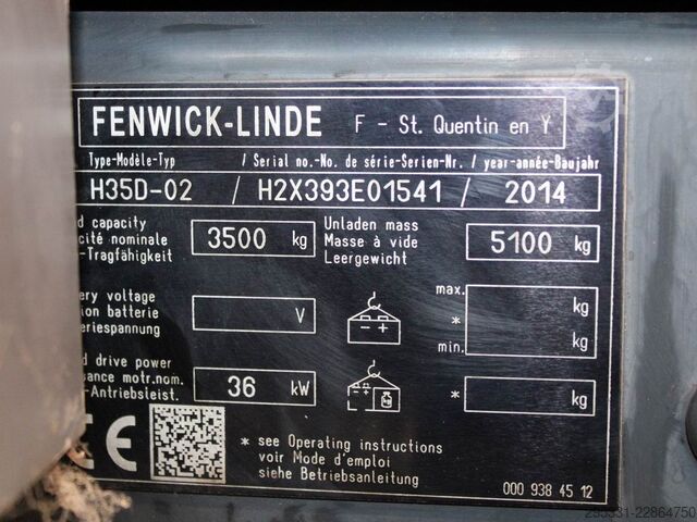 Diesel Forklift Linde H 35 D-02  393  GETR
