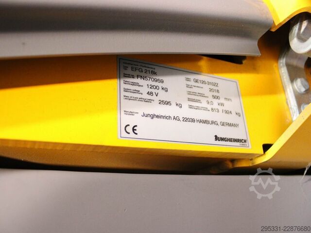Electric 3-wheel forklift Jungheinrich EFG 218k  GE120-310ZZ Li-Ion