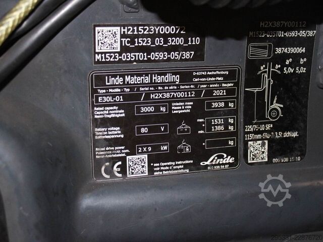 Elektro 4 Rad-Stapler Linde E 30 L-01  387