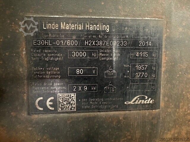 Elektro 4 Rad-Stapler Linde E 30 HL