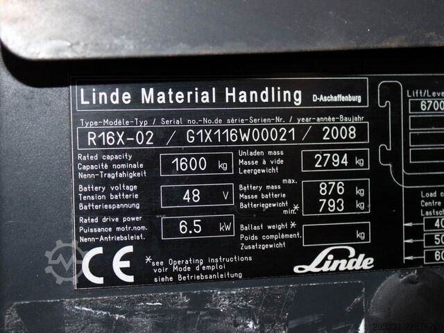 Schubmaststapler Linde R 16 X-02  116