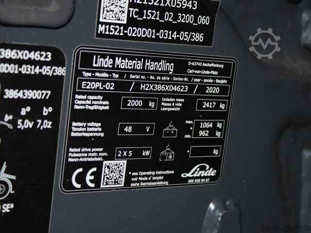Elektro 4 Rad-Stapler Linde E 20 PL-02 386