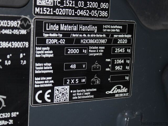 Elektro 4 Rad-Stapler Linde E 20 PL-02 386