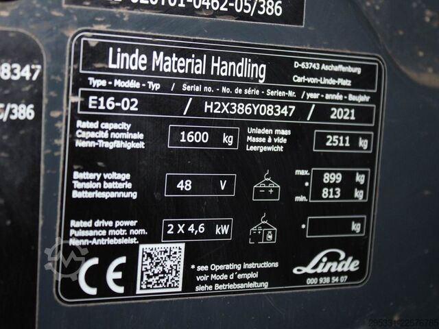 Elektro 3 Rad-Stapler Linde E 16-02  386