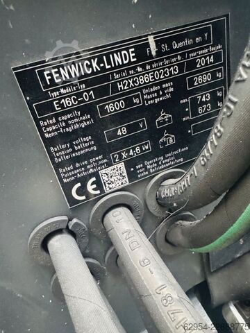 Electric 3-wheel forklift Linde E 16 C-01 Triplex Batterie Bj.22
