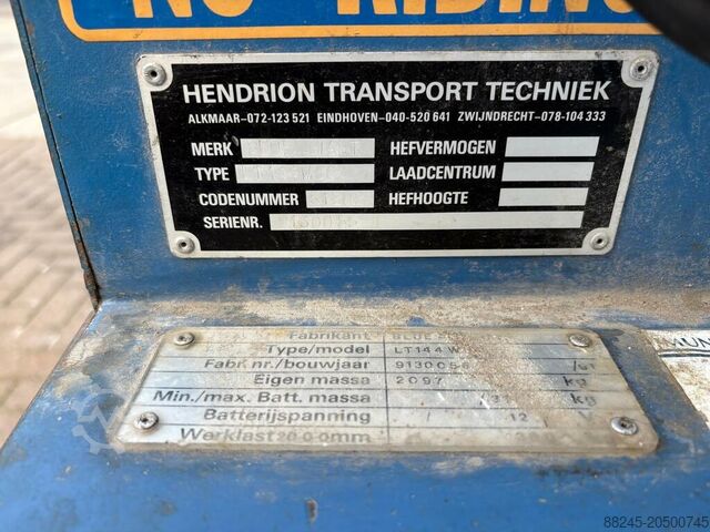 Elektrischer Hochhubwagen Blue Giant VS-22503 mit 3700 mm Hubhöhe BLUE GIANT LT144 W30