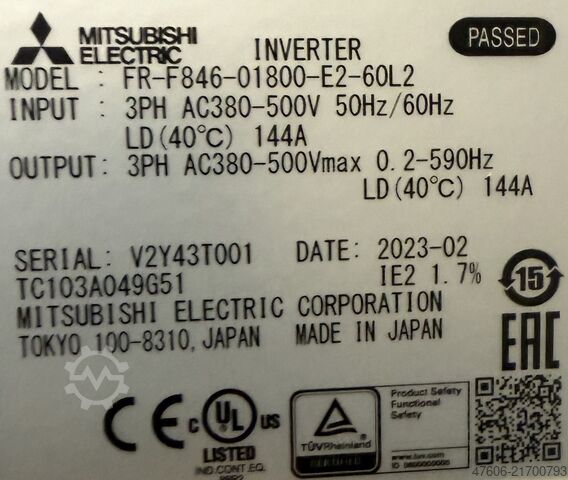 Frequenzumrichter 75kW Mitsubishi FR-F846