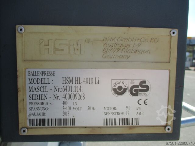 Ballenpresse HSMPapierpresse Abfallpresse HL 4010 Li  (3548)