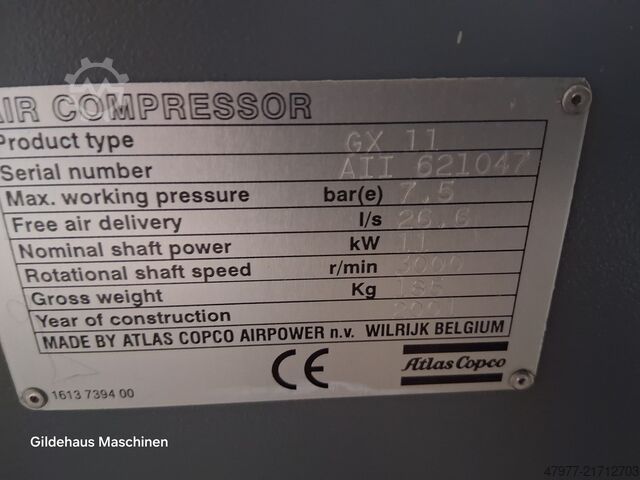 Screw compressor Atlas Copco GX 11