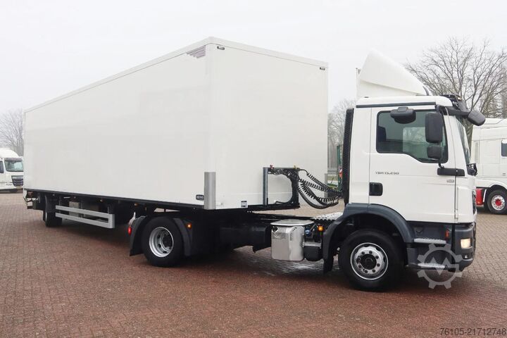 Standard tractor MAN TGM 15.290 Trekker + Heiwo city trailer geisole...