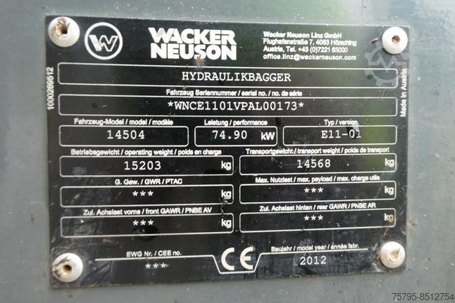 Kettenbagger WACKER SE 14.504 -Z+Power-tilt
