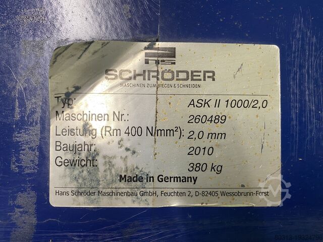 Sheet metal folder Schroder ASK II 1000/2.0