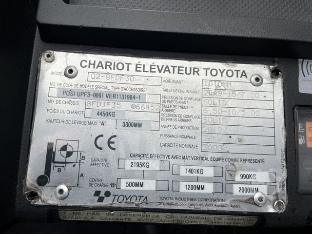 Diesel Forklift Toyota 8FDF30