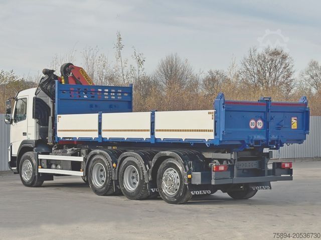 Tipper truck VOLVO FMX 460 Kipper 6,40m + PALFINGER PK 18002 EH D
