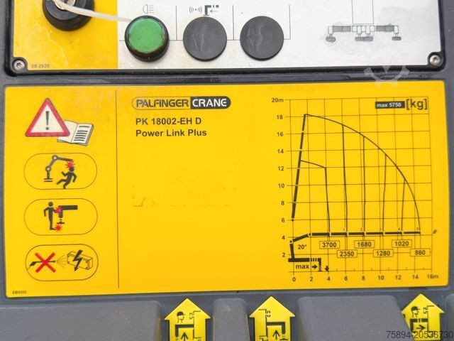 Tipper truck VOLVO FMX 460 Kipper 6,40m + PALFINGER PK 18002 EH D