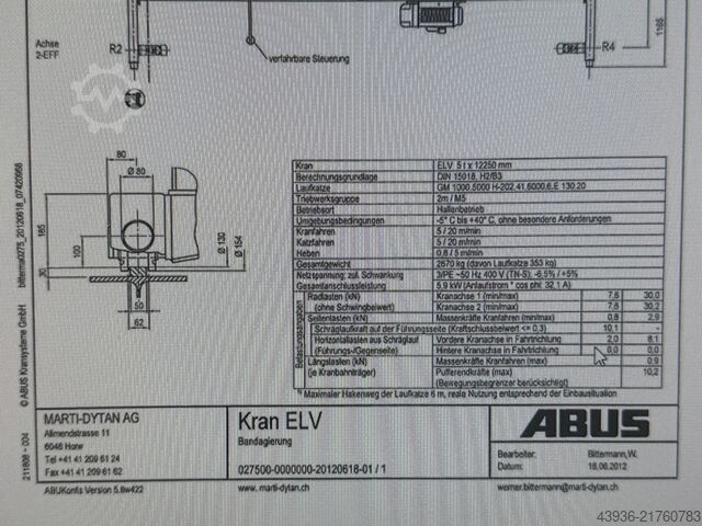 Overhead Crane ABUS - ELK 5t ABUS ELK