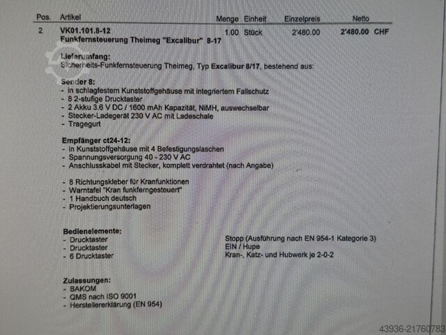 Overhead Crane ABUS - ELK 5t ABUS ELK