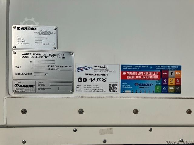 Swap body trailer KRONE Wechselbrücke Kühlaufbau