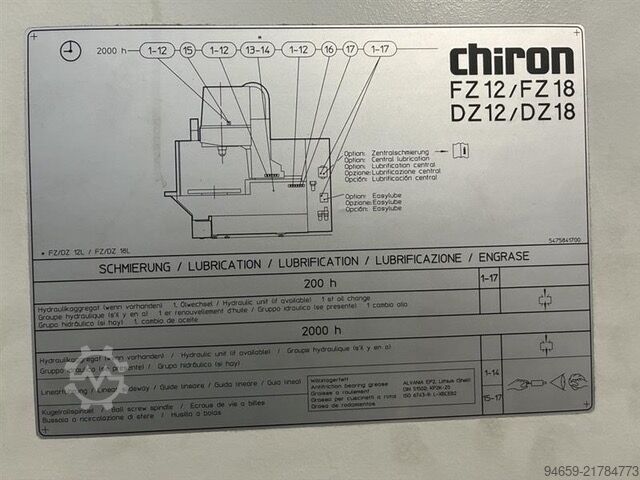 Vertical machining center CHIRON FZ 12 W