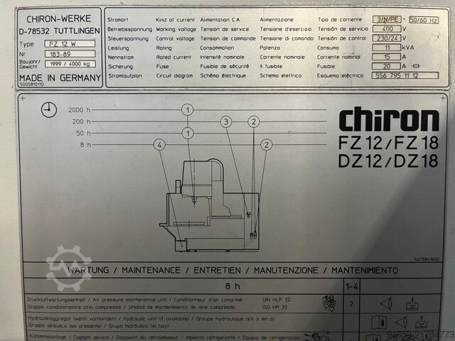 Vertical machining center CHIRON FZ 12 W