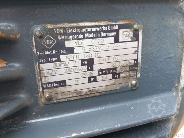 Rim electric motor VEM 22kW