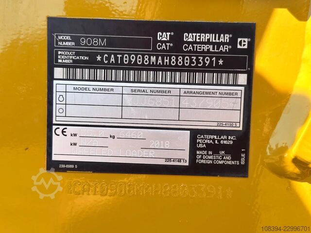 Caterpillar 908M - Quick Coupler / Automatic Greasing / Forks and Bucket Caterpillar 908M - Quick Coupler / Automatic Greasing / For...