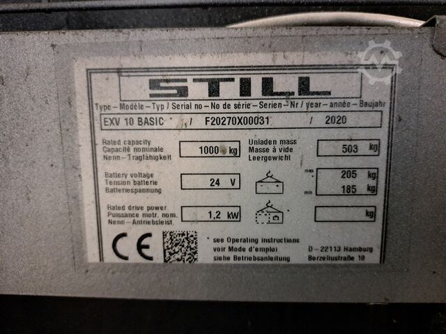High-lift pallet truck No 13 Still EXV 10 Basic