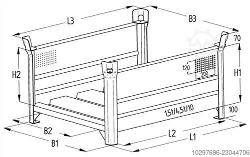 Transport/storage rack for long goods - 1 pc  