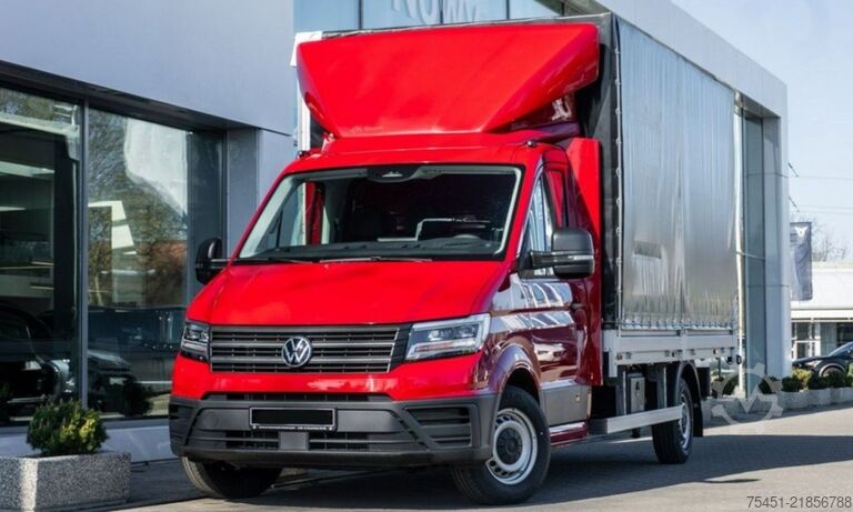 Curtain sider van VW Crafter 35 Pritsche Schiebeplane LED Tempom.