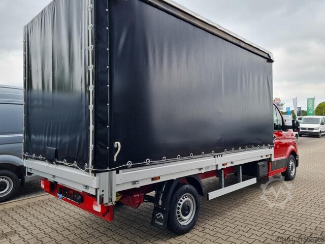 Curtain sider van VW Crafter 35 Pritsche Schiebeplane LED Tempom.
