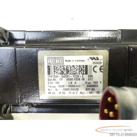 Control unit KUKA 1FK7034-5AZ91-1ZZ9 - Z Servomotor SN: YFU550425819017 - Z = S09
