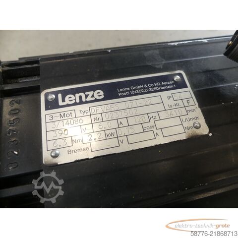 Control unit Lenze DFVARS 071-22 Servomotor SN:  ohne Lüfter