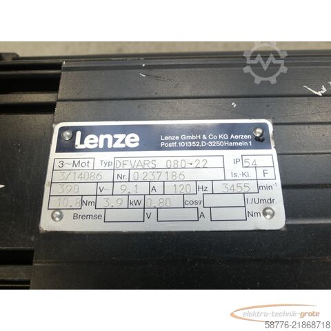 Control unit Lenze DFVARS 080-22 Servomotor SN: 0237186 mit A2S 107-AA01-31 Lüfter