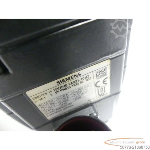 Control unit Siemens 1FK7040-2AK71-1CH2 Synchronmotor SN: YFKN610123303001 ohne Drehgeber